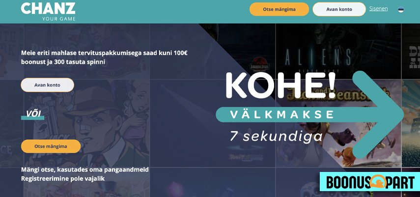Boonuspart ja Chanz Kasiino