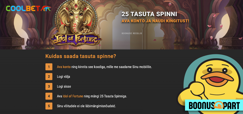 Ava konto ja naudi 25 tasuta spinni