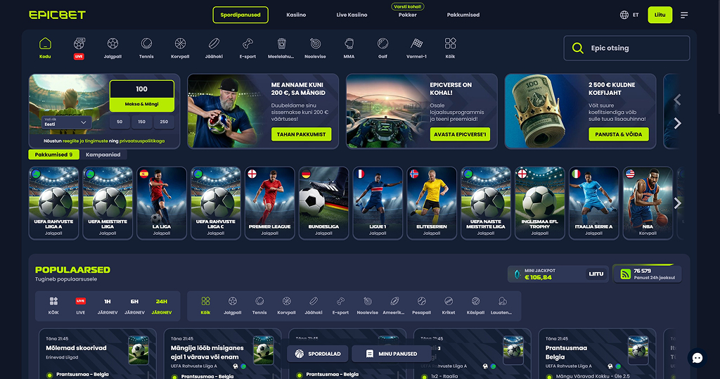 Epicbet kasiino avaleht